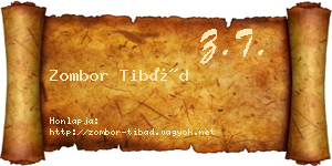 Zombor Tibád névjegykártya